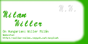 milan willer business card